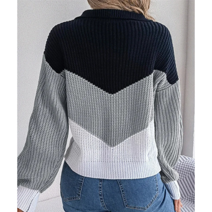 Vit Stickad Tröja Dam Reversibel Design i Mjuk Andningsbar Fiber – Modern Passform för Alla Tillfällen 3