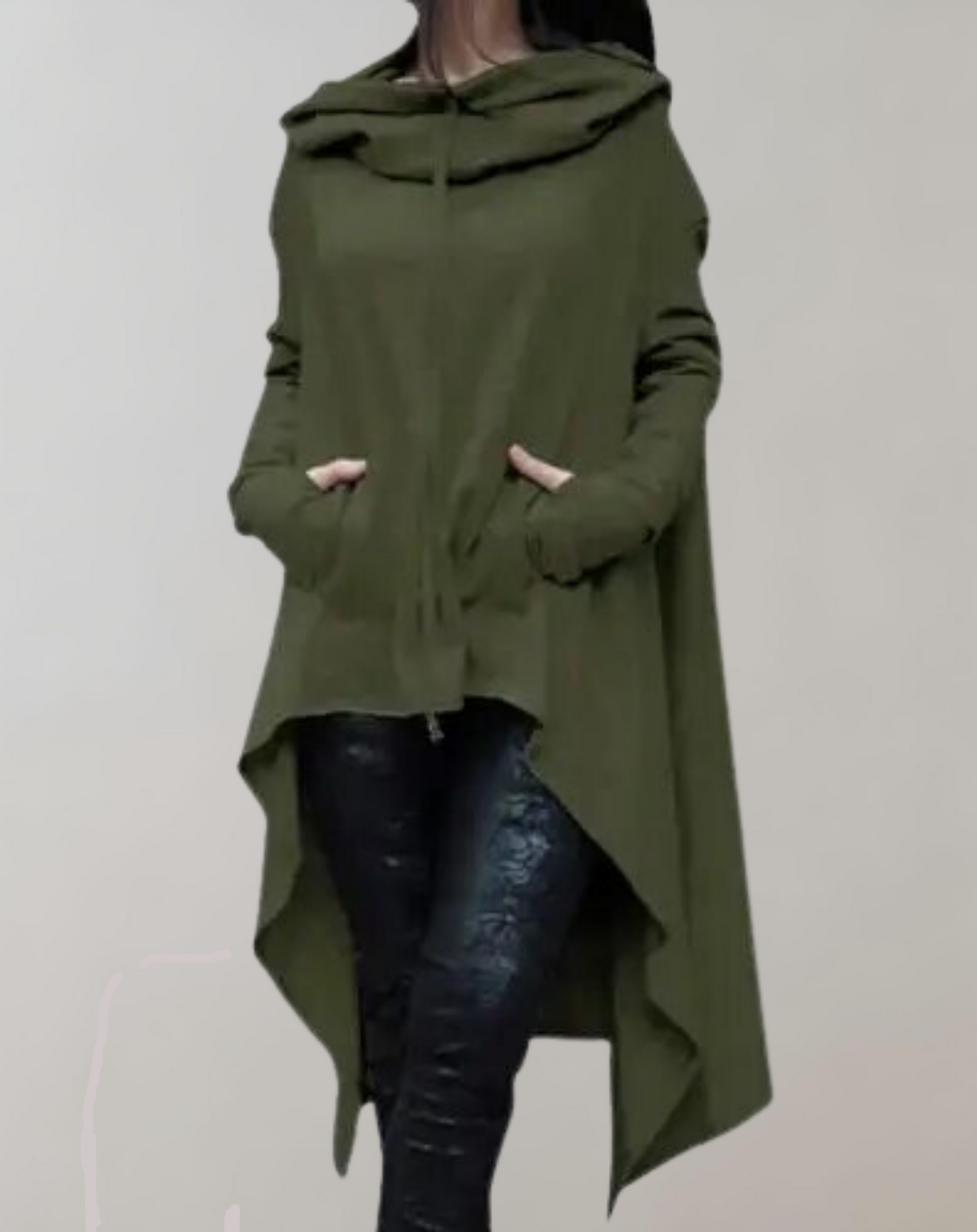 Dam Lång Vinterjacka Trendig Polyester med Justering i Midjan 3