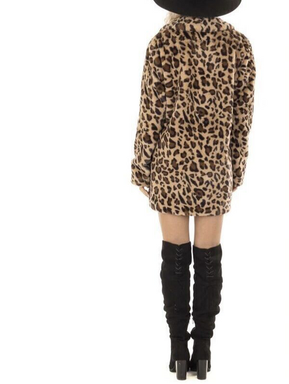 Dam Kappa Leopardmönster Trendig Polyester Elastan-2