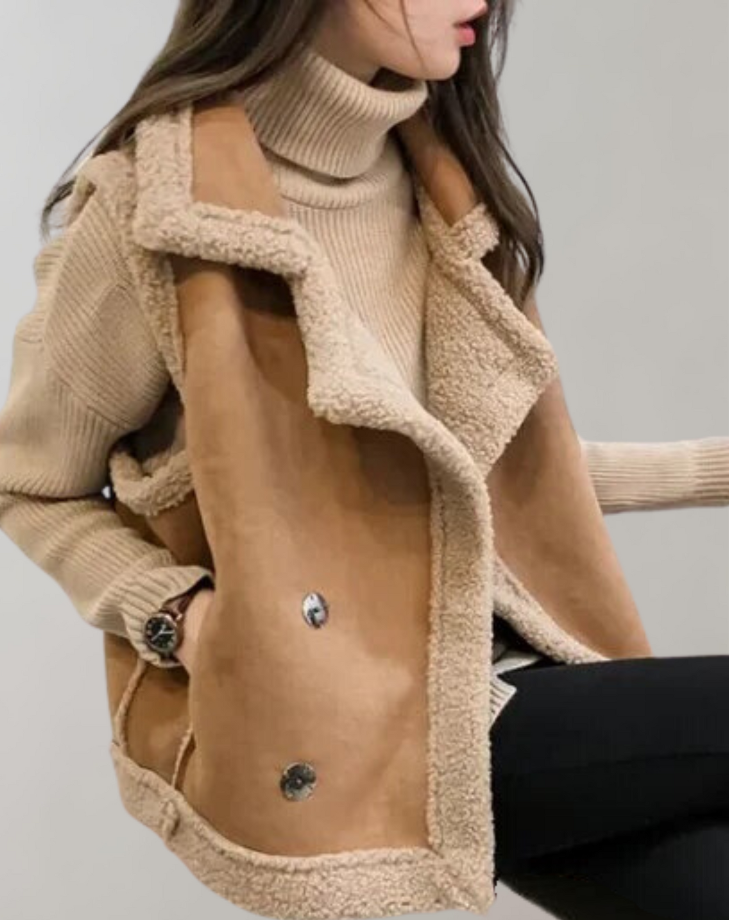 Variant image for Väst Dam Elegant Ärmlös Konstgjord Päls-2