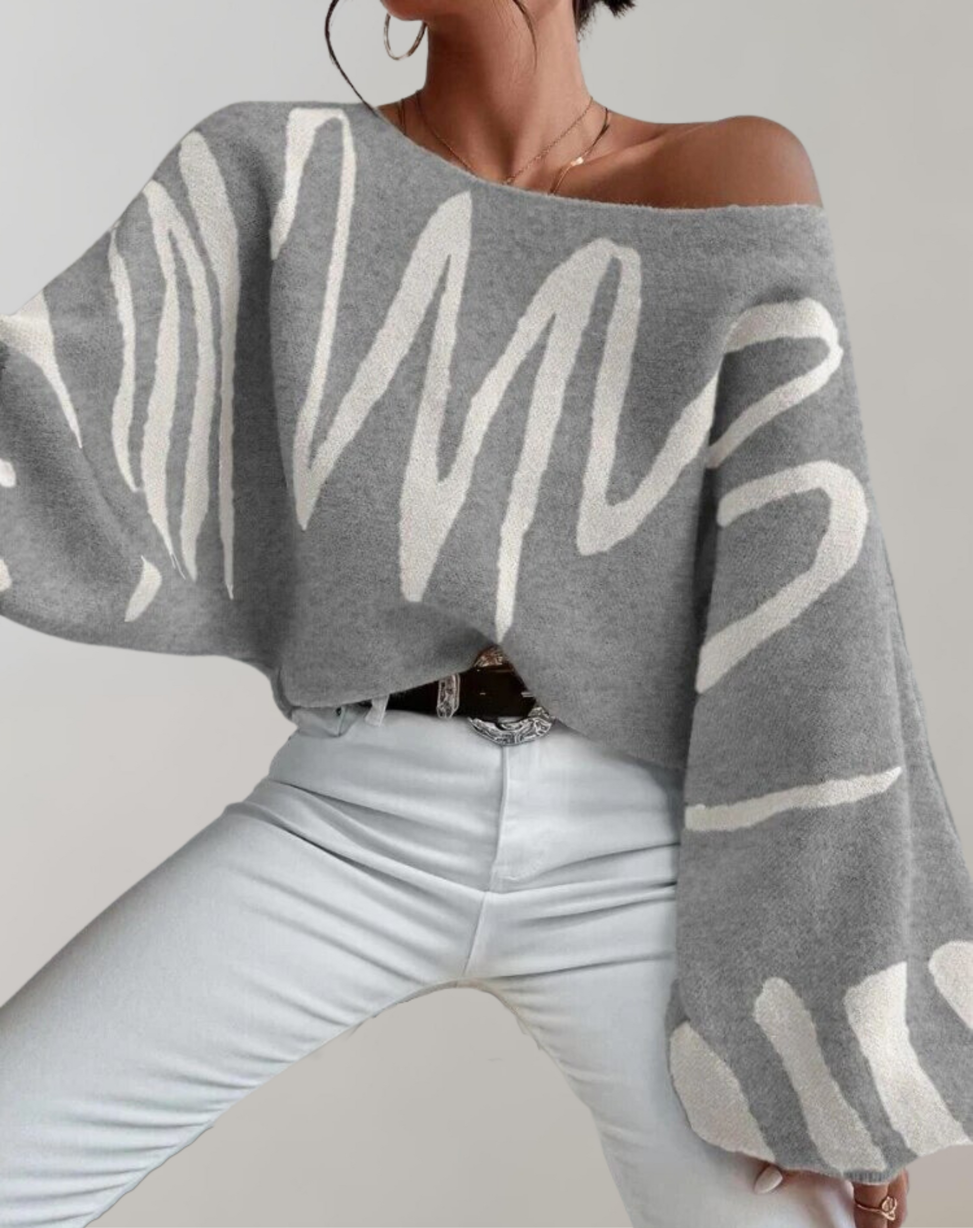 Dam Festtoppar med Tryck Puffärmar Mjuk Polyester-1