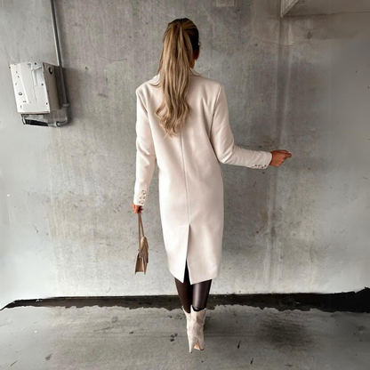 Damjacka Vintage Stil, Lätt Vindjacka med Dubbelskuren Front för Alla Säsonger – Komfortabel och Elegant Jacka Dam 2