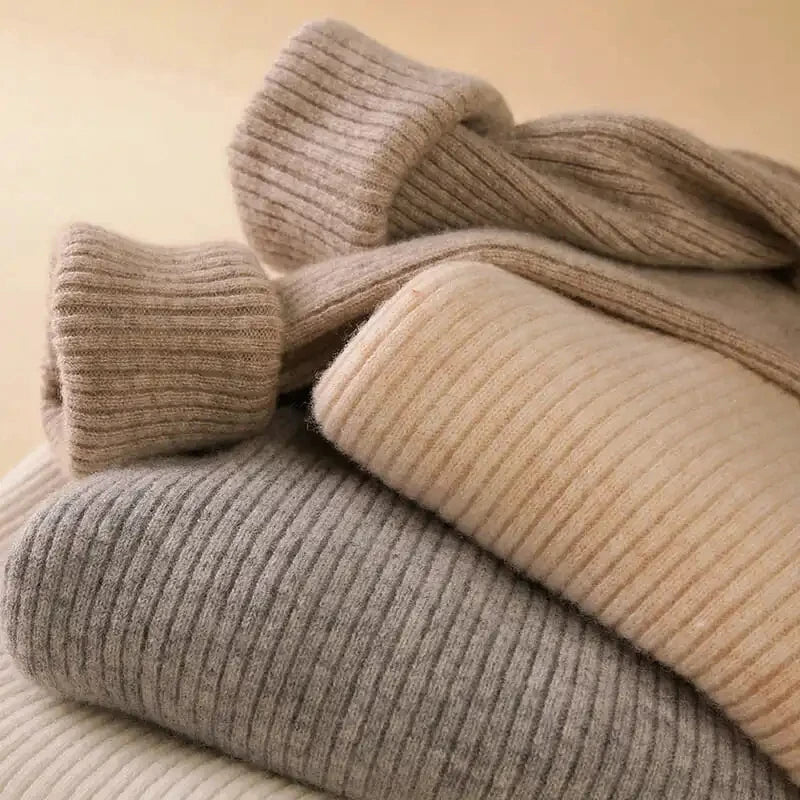 Dam Turtleneck Tröja Överdimensionerad Akrylblandning-3