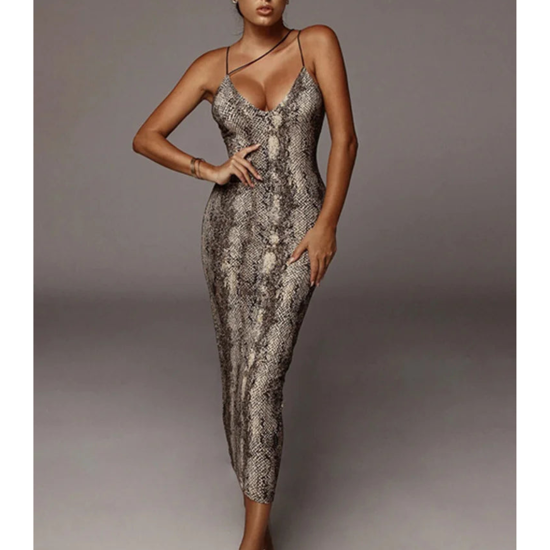 Variant image for Fina Dam Klänningar med Djurtryck i Leopard och Ormdesign-5