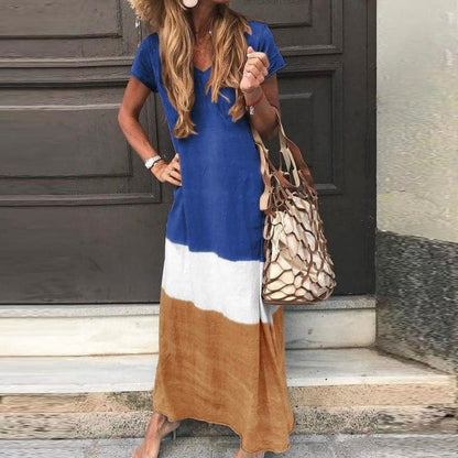 Variant image for Dam Klänning Kortärmad Avslappnad Polyester Mosaikmönster-19