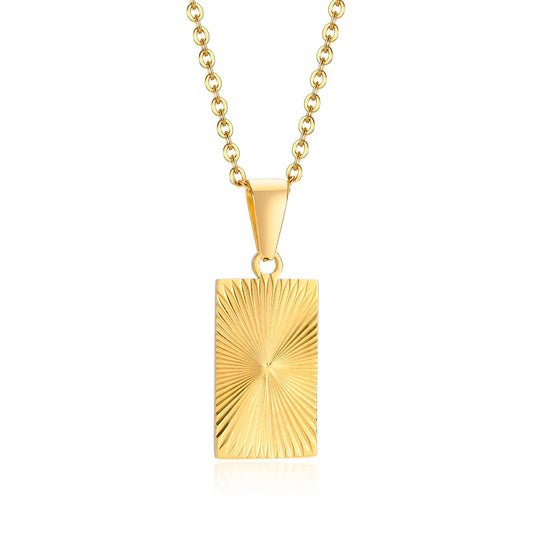 Halsband Dam Rostfritt Stål 18 Karat Guldbeläggning Elegant Design-1