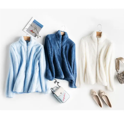 Fleecejacka Dam Fluffig Design med Dragkedja i Polyester 4