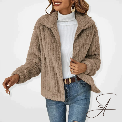 Höstkardigan för Dam i Plysch – Avslappnad Passform, Mjuk och Eleganta Design för Kalla Dagar 5