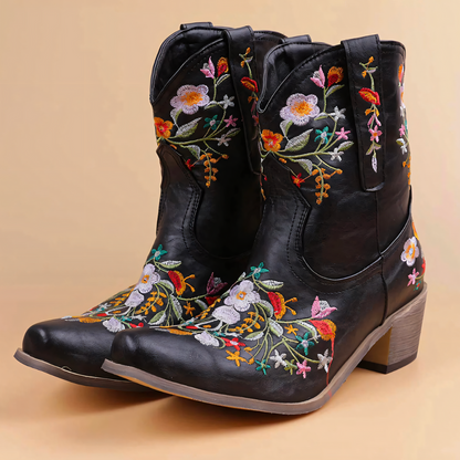 Dam Stövlar Cowgirl Vintage Läder med Hållbar Design-4
