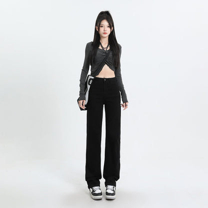 Variant image for Snygga Byxor Dam Hög Midja Smal Passform Stretch Denim-1