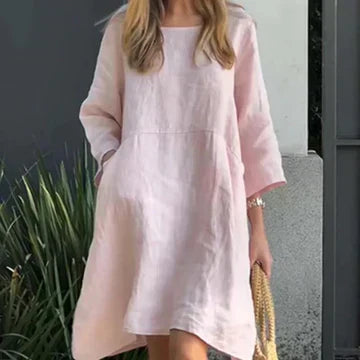 Dam Fritidsklänning Enkel Design 100% Polyester-4