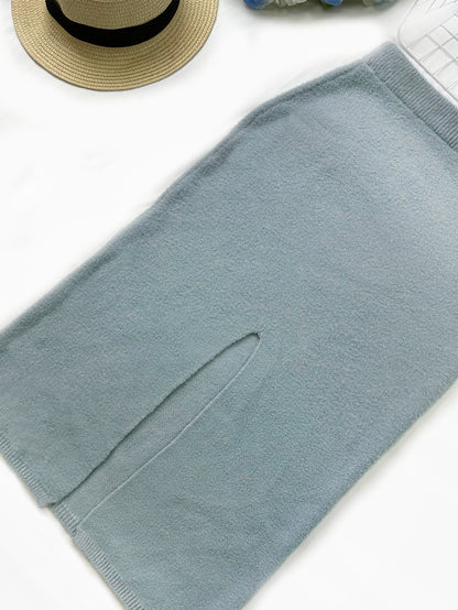 Dam Tröja Klassisk Ljusblå Mjuk Fiberblandning-5