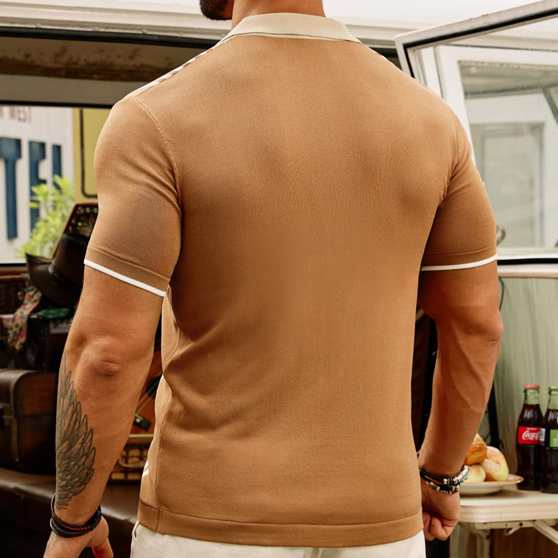 Herrpolo i 100% Bomull med Tidlös Design – Elegant och Bekväm Poloshirt för Vardag och Fest, Normal Passform 4