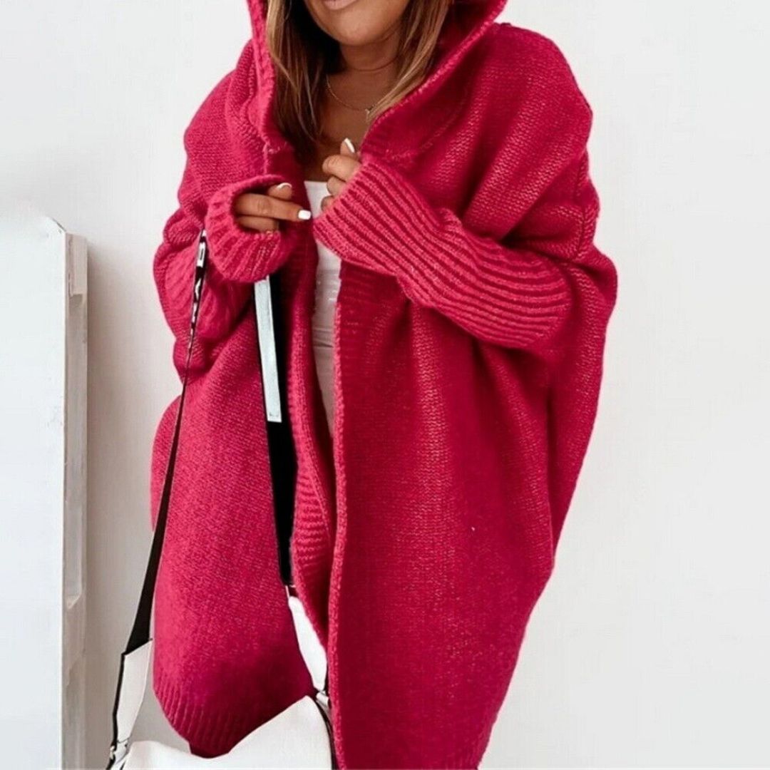 Variant image for Lång Kofta Dam Avslappnad Stickad Design Högkvalitativt Material-17