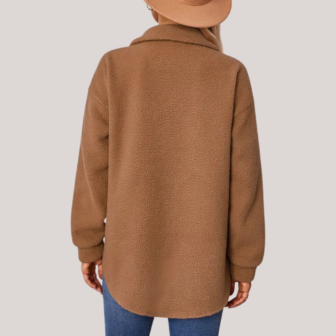 Damjacka Plysch Vändbar Avslappnad Polyester-3