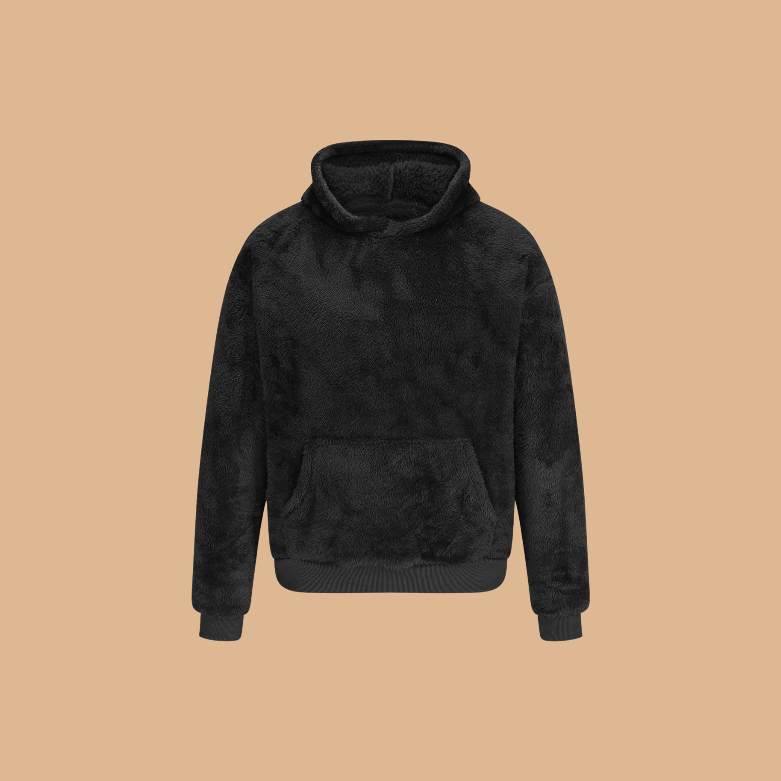 Hoodie Herr Teddy Fleece Mjuk och Bekväm Huvtröja-4