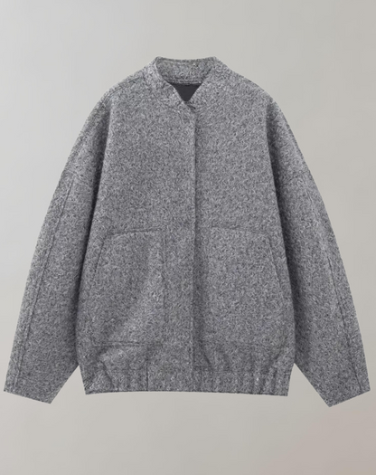 Damjacka Bomber Avslappnad Polyester med Dekorativ Design 8