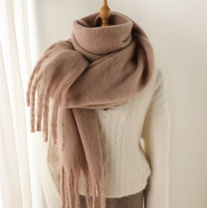 Vinterhalsduk för Kvinnor i Kashmirliknande Material med Långa Fransar – Elegant och Mångsidig Pashmina-design 10