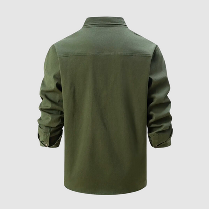 Herrskjorta Slim Fit Klassisk Krage Bomull-2