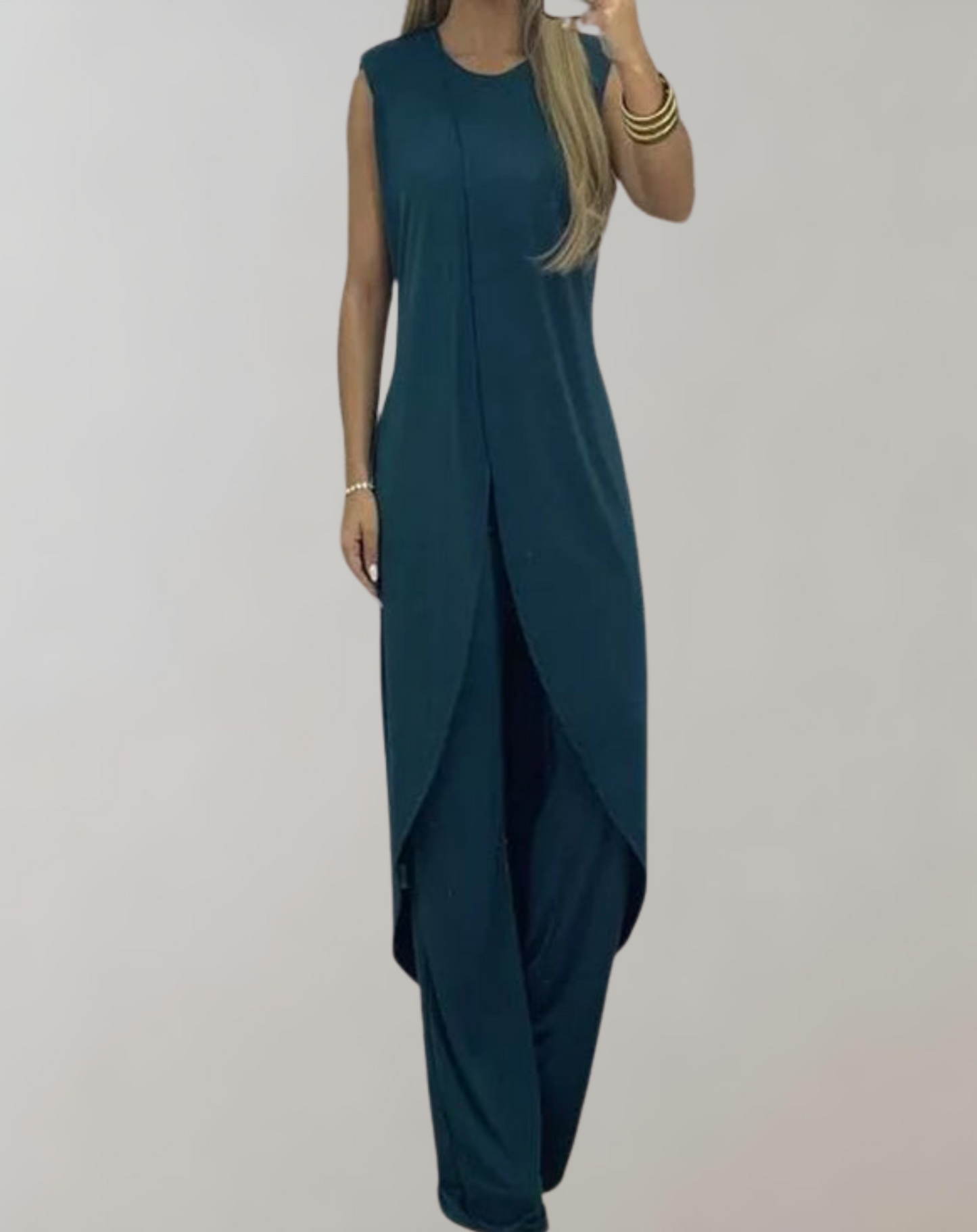 Variant image for Kvinnors Tvådelad Klänning Spetsdetaljer Polyester Flytande Kjol-31