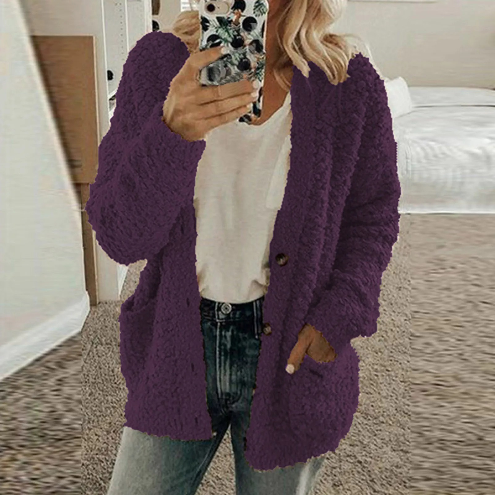 Variant image for Dam Vinterkardigan Skräddarsydd Akryl-Ull-57