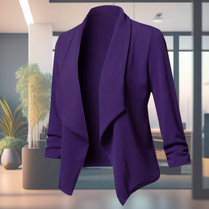 Kvinna Blazer Tunn Snitt Polyester-4