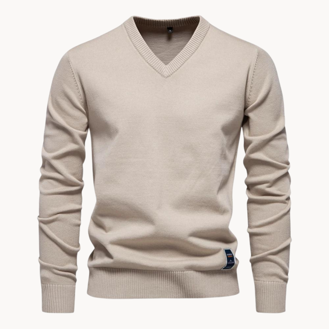 Herrpullover Lätt Bomullsmix Mångsidig-2