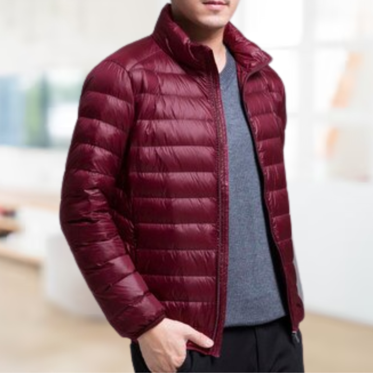 Superleichte Damenjacke mit klassischem Kragen aus Polyester für Herbst und Winter – leichte und bequeme Jacke für Damen 12