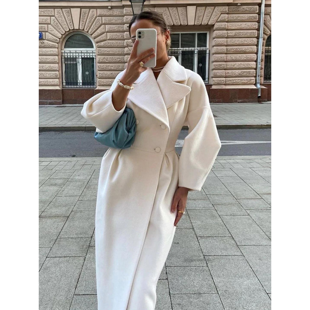 Dam Trenchcoat Lång Ärmd Ull-5