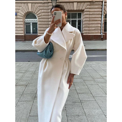 Dam Trenchcoat Lång Ärmd Ull-5