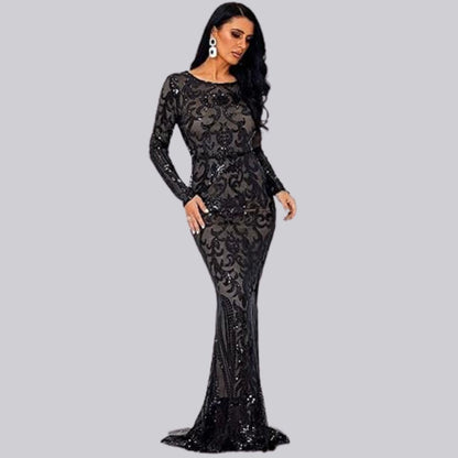 Variant image for Dam Aftonklänning Lång Med Paljetter För Formella Evenemang-1