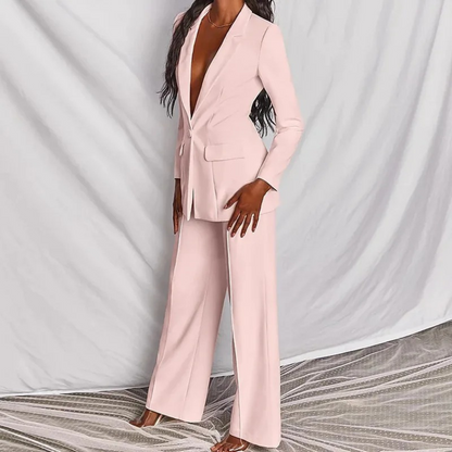 Dam Blazer Set Skräddarsydd Stil Polyester-4