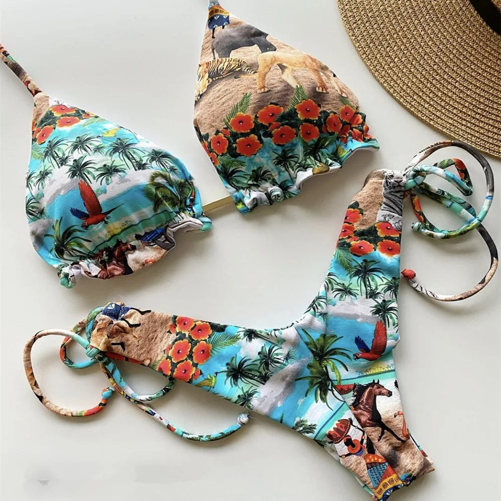 Dam Bikini Trendig Nylon Spandex 4