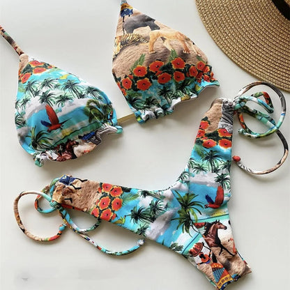 Dam Bikini Trendig Nylon Spandex 4