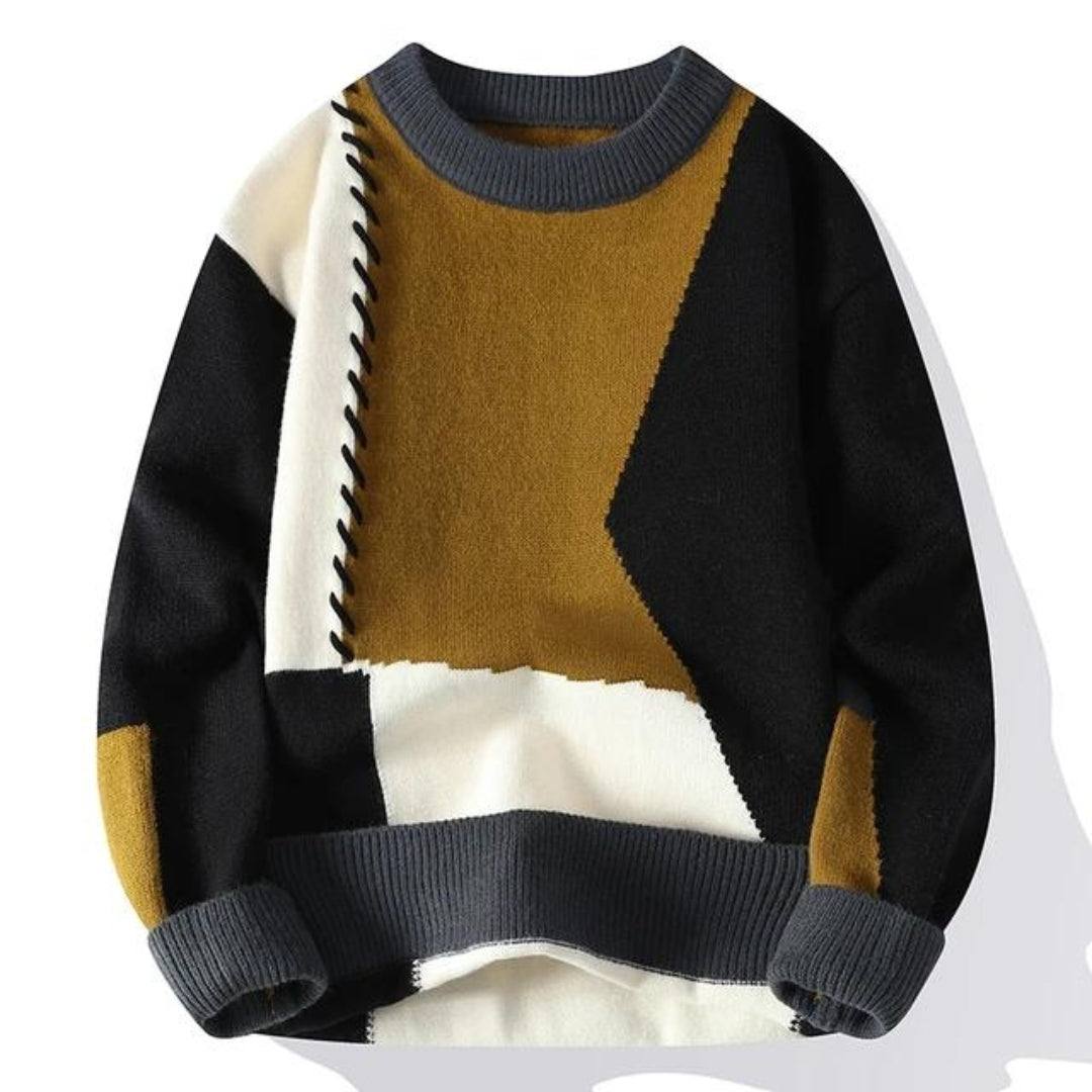 Variant image for Hoodie Herr Patchwork Design Mjuk Bomull-25