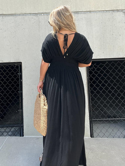 Dam Maxiklänning Flödande Design Lätt Material-3