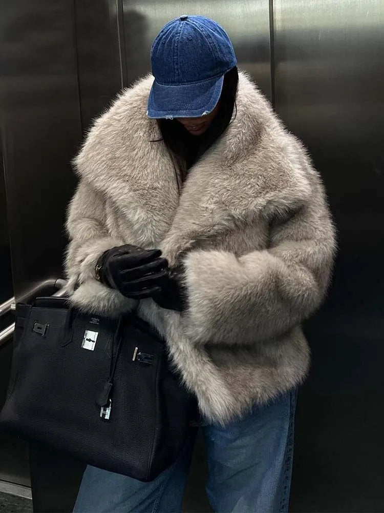 Variant image for Lång Vinterrock Dam Avslappnad Design Polyester-Ull-1