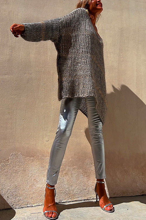 Snygga Byxor Dam Stretch Faux Läder Med Smickrande Silhuett-4