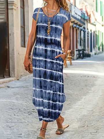 Variant image for Dam Fritidsklänning Korta Ärmar Lätt Tyg-19