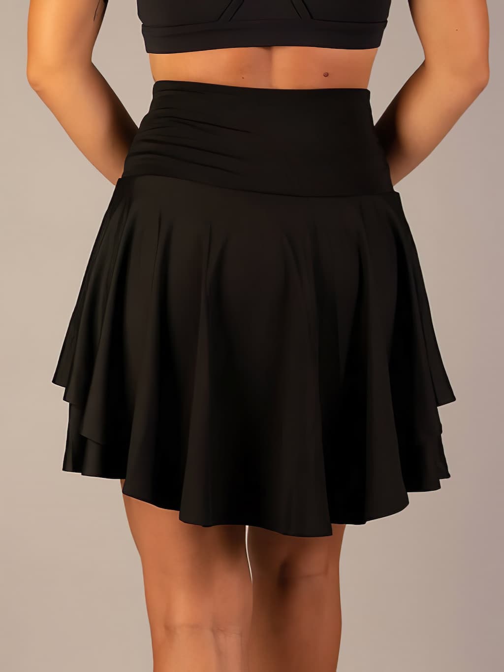 Damkjol Retrostil med Fickor och Inbyggda Shorts Mjölkig Siden-4
