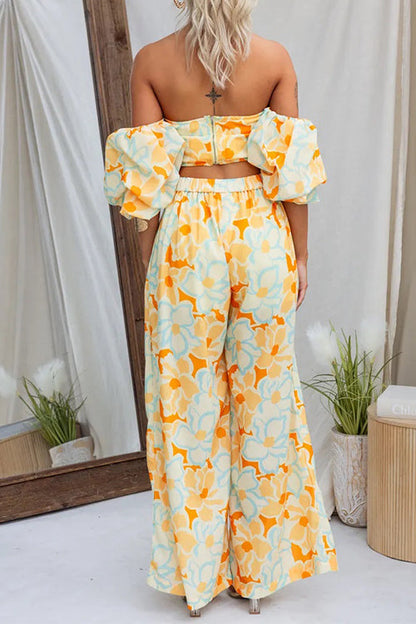 Dam Off Shoulder Topp Puffärmad Bomull Polyester Festtoppar-4