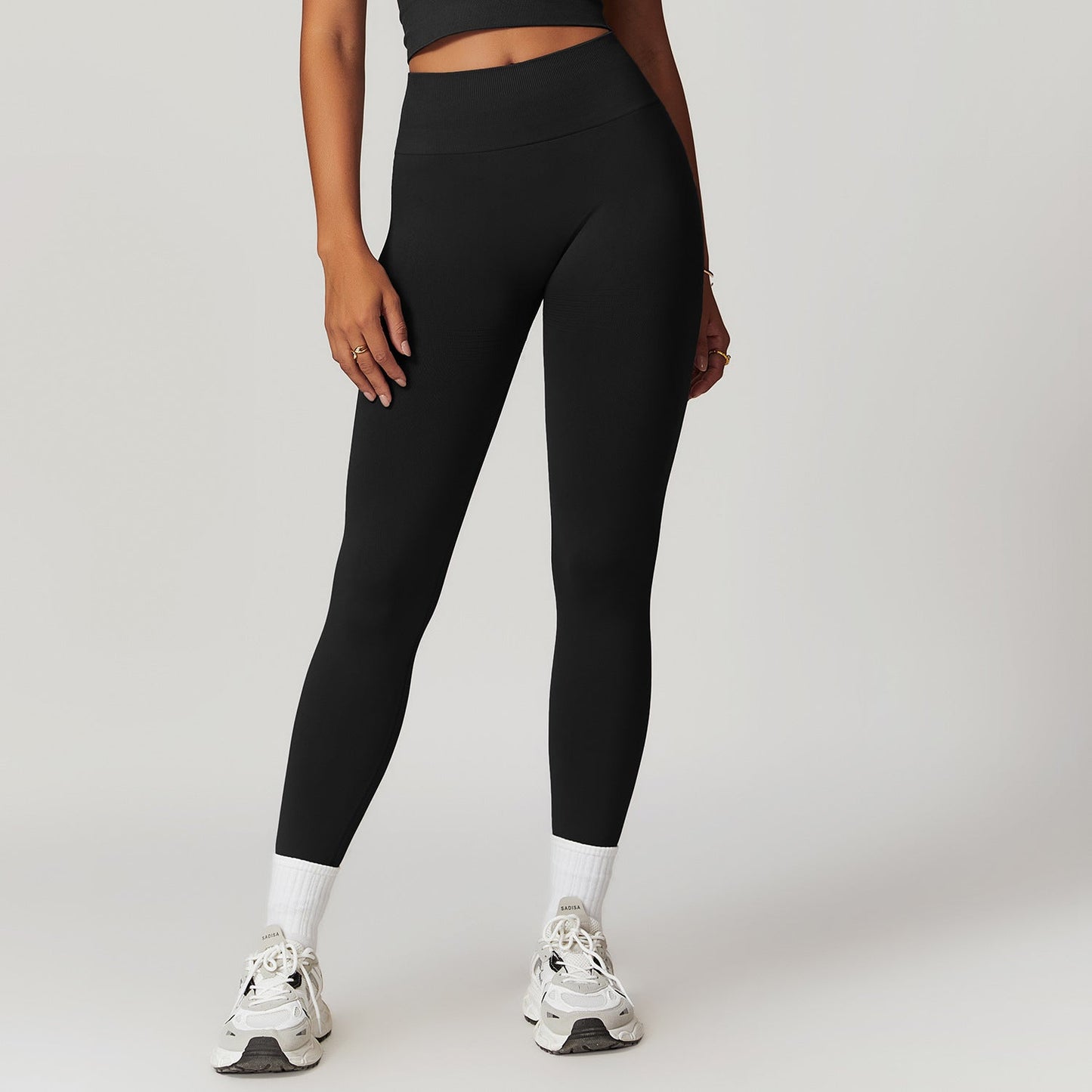 Variant image for Dam Yogabyxor Hög Midja Ribbad Stretch Nylon Spandex-9