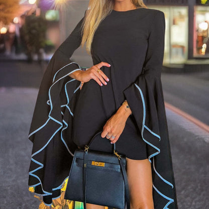 Kvinnors Klänning Med Ärmar Modern Design Högkvalitativt Tyg-2