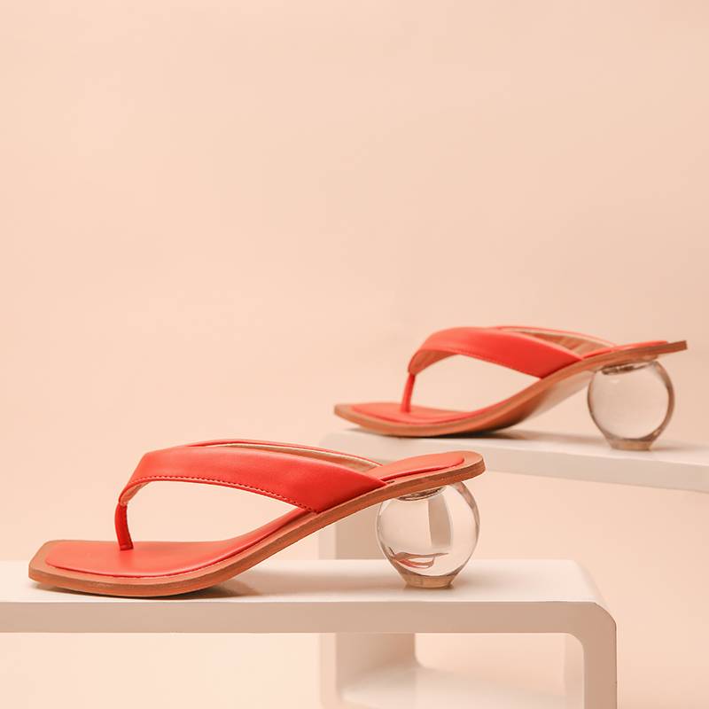 Dam Sandaler Öppen Tå Ankelband PU-Läder-6