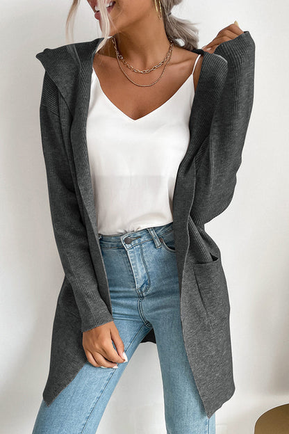 Variant image for Dam Kofta med Huva Stickad Mjuk Höststil-13