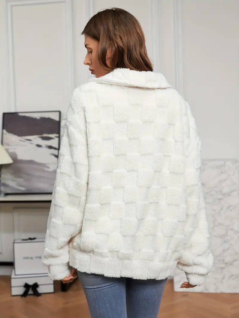 Dam Nallrock Enfärgad Teddy Generös Passform-2