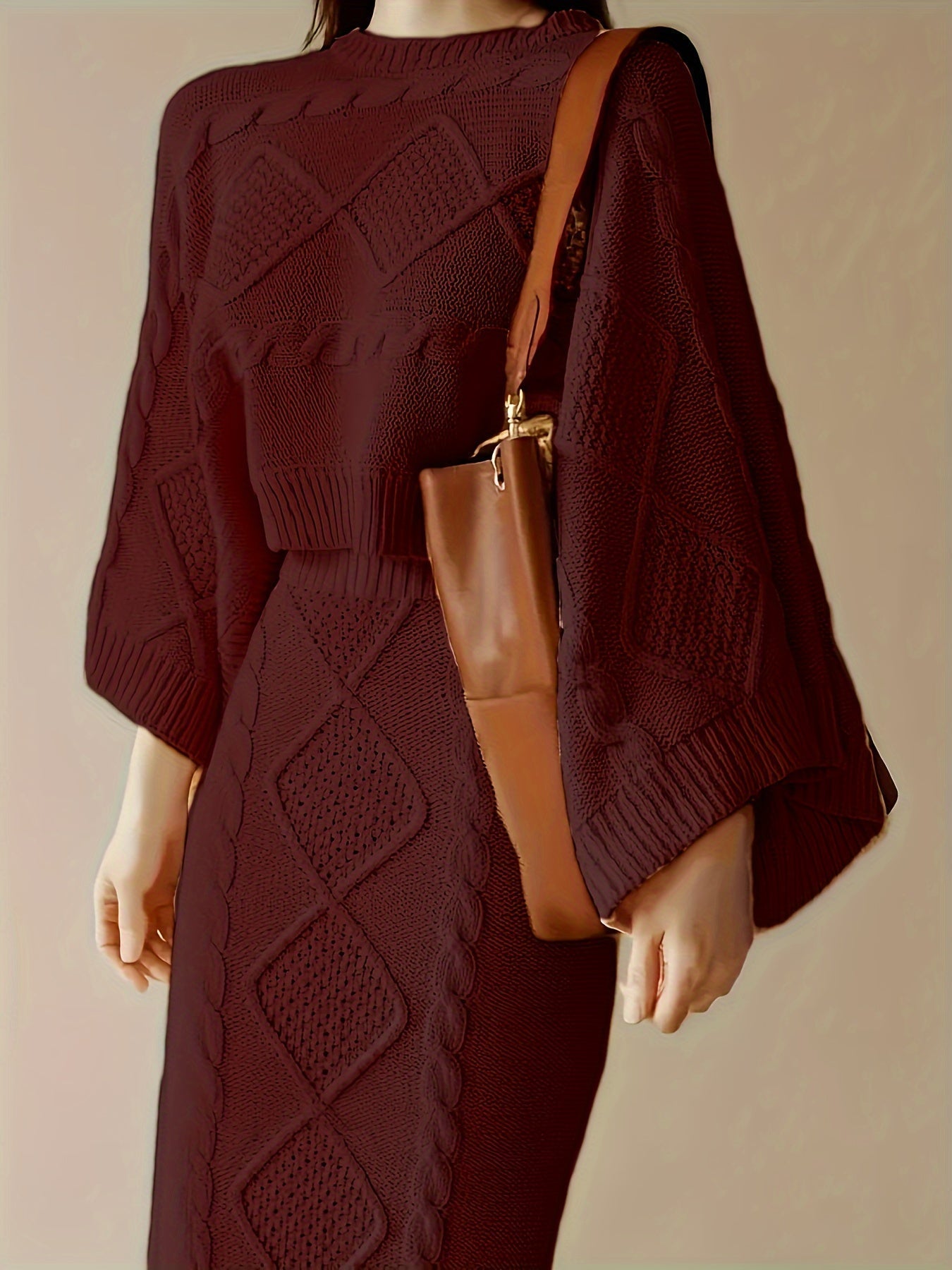 Variant image for Dam Tröja Tvådelad Hög Krage Lång Ärmar Högkvalitativt Tyg-31