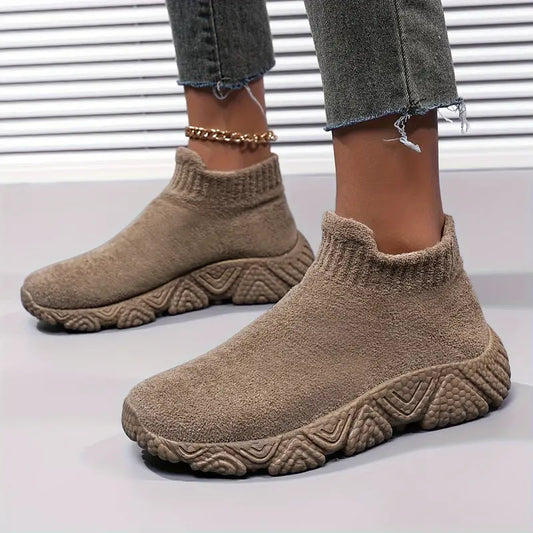 Kvinnors Löpskor Med Fleecefoder Och Andningsstruktur Lätta Material-1