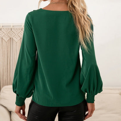Dam Skjorta Långärmad Modern Polyester-5