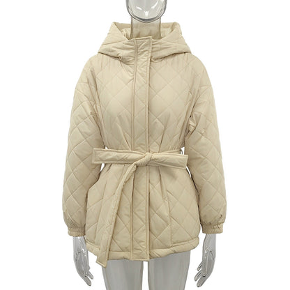Damjacka med Bälte Tjock Bomull Elegant Stil-1